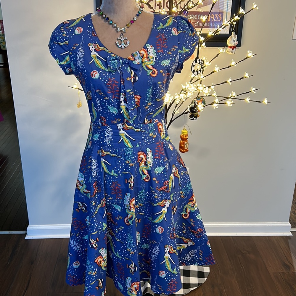Dancing Days, by Banned Apparel, Retro Mermaid Print, Dress S